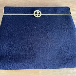 Vintage Gucci navy blue clutch